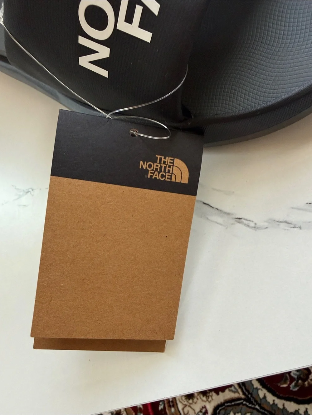 The North Face Black Slide Sandals with White Logo